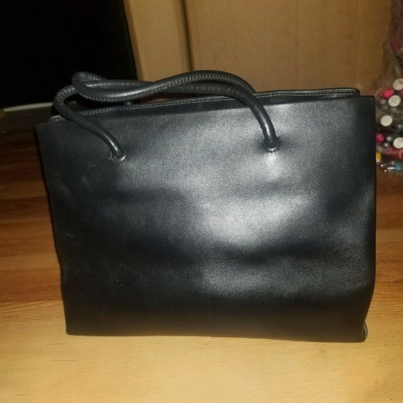 MOSCHINO Black Leather Logo Shoulder Bag - Picture 2 of 6